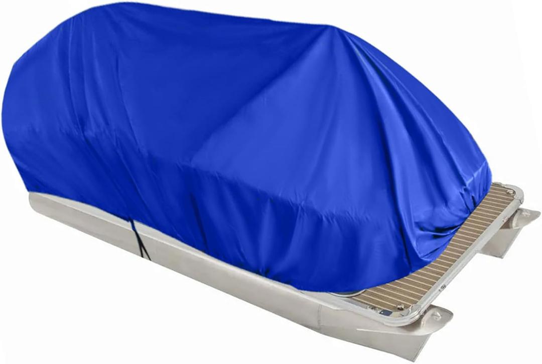 210D Pontoon Heavy Boat Covers Coating Trailerable Cover Blue (21~24FT 307.09 x 151.57)