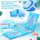 2 Pack Chaise Lounge Cushion Covers Outdoor (Not Includes Cushions) Waterproof Chair Cushion Replacement Covers 72 x 21 x 3 Inch for Patio Pool Lawn Slipcover with Ties (Ocean)