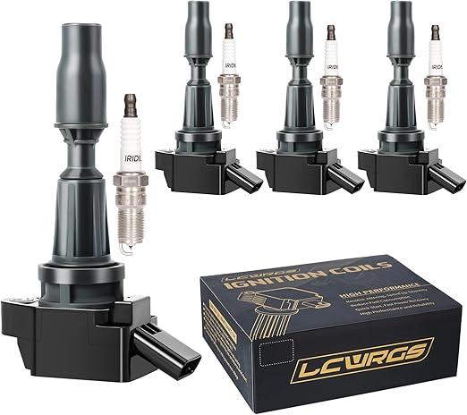 Set of 4 Ignition Coil Packs and Spark Plugs Fits for Hyundai Sonata Santa Fe Sport Tucson Kia Optima Sorento Sportage 2015 2016 2017 2018 2019 2020 2.4 2.0T L4 OE# UF764