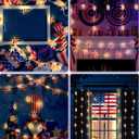 btfarm 4th of July Decorations 16.4FT 50 LED Patriotic Flag Star Shaped Fairy String Lights Battery Operated with Remote Timer, 8 Modes Waterproof Independence Memorial Day Decorations