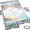 1500 Pieces Rotating Plastic Puzzle Board with 6 Storage Drawers & Protective Cover Jigsaw Puzzle Table for 1500 Pieces - for Adults & Families Home Entertainment & Puzzle Building