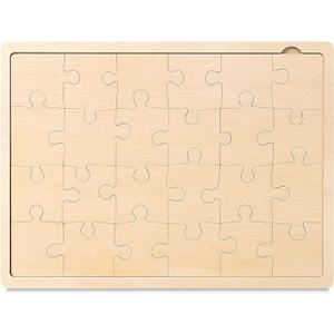 Mr. Pen Blank Wooden Puzzle, 24 Pieces, 11.8" x 8.8", Wooden Blank Puzzles to Draw on