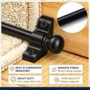 Wesiti 13 Pack Stair Runner Rods Set for Carpet Runners Stair Runner Rods with Brackets and Round Finials Decorative Metal Carpet Rod up to 28/32 inches for Vintage Staircase Decor(Black,28 Inches)