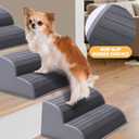 CiWiVOKi 2-Step Modular Dog Ramp - Portable Non-Slip Stairs for Small Dogs with High Support, 9.5" D Lightweight Plastic Pet Steps Fits Staircase Indoor, Ideal for Elderly Injured Pets (6-Pack, Grey)