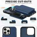 TUCCH Wallet Case for iPhone 16 Pro Max, [Undetachable] PU Leather Wallet with RFID Blocking [6 Card Holder] Magnetic Closure, Protective Shockproof Phone Cover for iPhone 16 Pro Max, Dark Blue