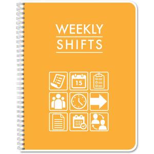 BookFactory Work Schedule Book/Weekly Employee Hourly Shift Schedule Planner/Hour/Hours/Vacation Log Book/Notebook - 120 Pages, 8.5'' x 11'', Wire-O (Made in USA)