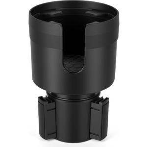 Car Cup Holder Expander, Large Cup Holder Extender for Car with Adjustable Base, Water Bottle Holder Adapter Fits Yeti, Hydro Flask 24/32oz, Big Water Bottles in 3"-3.9", Black