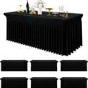 Smiry 6 Pack Spandex Elastic Fitted Table Cloth Skirt for 4FT Table, 48"X30"