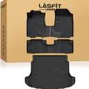 LASFIT Floor Mats & Trunk Mat for Honda CR-V 2007-2011 EX-L EX LX SE, All Weather TPE Custom Fit Floor Liner,1st & 2nd Row & Trunk Liner Full Set, Black