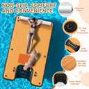 FBSPORT Inflatable Floating Dock with Boat Ramp, Non-Slip Air Dock Floating Platform with Water Ladder and Headrest, Inflatable Island Water Raft for Pool Lake Beach Ocean