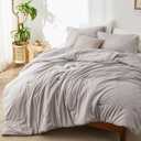 Modavari Hom Fashions Comforter 110" X 96" , 2 Shams 20" X 36", Gray Dawn