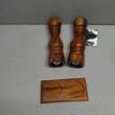 Aurevit Wooden Salt and Pepper Grinder Set, Manual Salt and Pepper Mill with Ceramic/Stainless Steel Core, Refillable Salt Grinder with External Adjustable Coarseness, 9” Tall (Acacia)