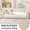 Waterproof Dog Bed Cover Non Slip Couch Covers for Dogs Washable Soft Faux Fur Sofa Cover Couch Covers for 3 Cushion Couch Sofa Pet Friendly (Off White)