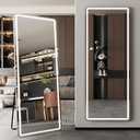 LED Full Length Mirror, 59" x 22" Oversized Rect Style Floor Standing, Hanging, Lighted Floor Mirror for Bedroom, Livingroom