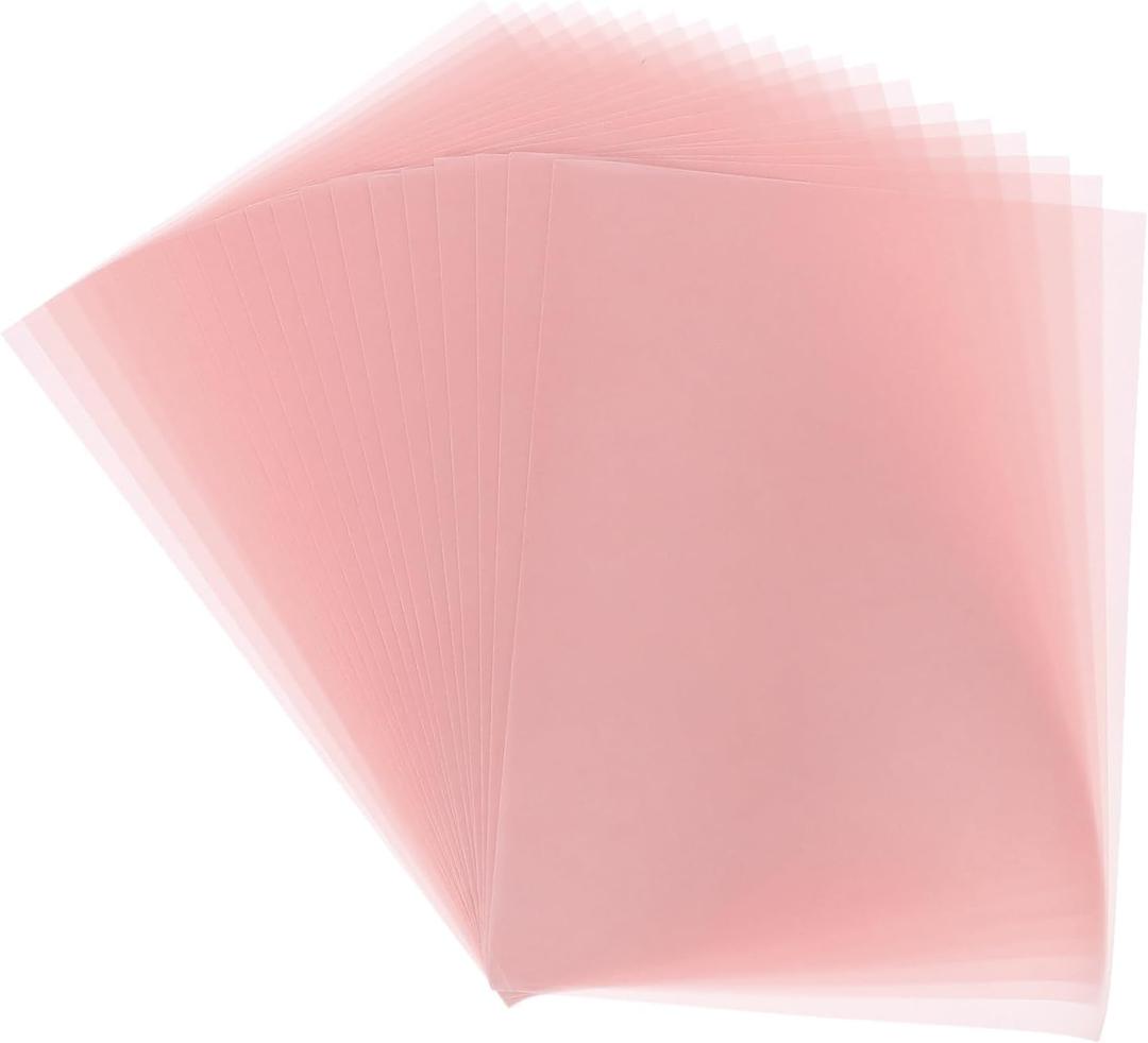 MECCANIXITY Colored Vellum Paper, 50 Sheet Light Pink Transparency 8.5 x 11 Printable Vellum Paper, Translucent Vellum Sheets for Printing Wedding Invitations Ink Jet Laser Printer