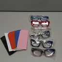 6 Pack Oprah Style Reading Glasses for Women Blue Light Blocking Computer Square Readers with Spring Hinge (Mix Color, 4.00, x)