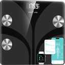 Posture Scale for Body Weight, Digital Bathroom Smart Scale, 13 Body Composition Analyzer Sync Weight Scale BMI Health Monitor Sync Apps 400lbs - Black (11.8*10.2)