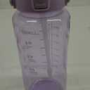 64oz, 2L Large Motivational Water Bottle with Time Marker, Leakproof & BPA Free Half Gallon Big Water Bottle with Straw Handle Tritan Frosted Water Jug for Gym,Fitness,Outdoor Sports,5 Colors (Purple)