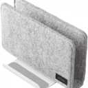Sonic Utlim Vertical Laptop Stand for Desk, Dock Holder with Felt Cover, Desk Organizer, Storage and Stand for All MacBooks, Windows Laptops, Tablets, and Smartphones, UT-5352-W