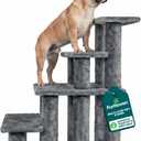 Furhaven Steady Paws Multi-Step Pet Stairs for High Beds & Sofas - Gray, 4-Step
