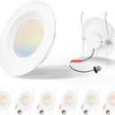 Energetic 6 Pack 5/6 Inch 5CCT LED Recessed Light Retrofit, Dimmable Can Lights with Baffle Trim, 2700K/3000K/4000K/5000K/6500K Selectable, 12.5W=100W, 950LM Downlight, IC & Wet Rated, ETL & FCC