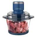 La Reveuse Food Processor,Electric Food Chopper with 7-Cup (1.7L) Glass Bowl, 4 Bi-Level Blades for Chopping,Grinding,Mincing,Whisking,Meal Prep,300W,Blue