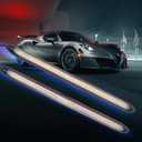 Car LED Daytime Running Lights Strip -12V Amber White Streamer Sequential Flowing DRL Lights - Auto Turn Signal Lights -Universal fit for Car, SUV, Truck (2Pack 27.5cm Black)
