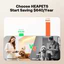 HEAPETS Dog Grooming Clippers, Low Noise, Electric Quiet, Adjustable Clipper Comb, Rechargeable Cordless Dog Hair Clippers for Dogs Cats Pets, Gold