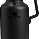 Stanley Classic Easy-Pour Growler 64 oz | Keeps Beer Cold or Coffee Hot | Leakproof Steel Lined Lid and Easy to Carry Handle | Insulated Stainless Steel | BPA-Free | Black 2.0
