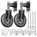 6 Inch Heavy Duty Gate Wheel, 650 lb Capacity, Fits Metal Tube Gates and Wooden Gates, 360 Swivel Spring-Loaded Caster. Gate Wheel for Smooth Operation. Equipped with Installation Tools, 2 Pack