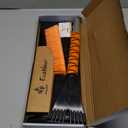 EcoNour 27" Aluminum Ice Scrapers for Car Windshield | Car Window Scraper and Snow Brush with Ergonomic Foam Grip Winter Accessories (Orange)