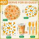 Funnymoom 400 Pcs Orange Party Supplies for 50 Guest Cutie Is on The Way Disposable Plates Napkin Cup Spoon Fork Knives for Tangerine Summer Outdoor Picnic Birthday Baby Shower Party Supplies
