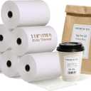 Sticky Thermal Receipt Paper 3 1/8" x 170' | 6 Rolls Linerless Wrinkle-Free Adhesive | For TOAST POS, Epson TM-L90 Sticky Label Paper, Kitchen Order, Delivery & Shipping Labels | Residue-Free