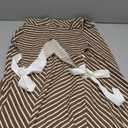 MISSACTIVER Striped Smocked Flowy Midi Dress for Women Summer Sleeveless V Neck Tie Straps Backless Beach Long Dresses (Small, Brown)