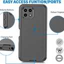 Anloes Case for T-Mobile Revvl 7 5G, Phone Case Heavy Duty Shockproof Dustproof Rugged Protective, 3 in 1 Bumper Cover for Revvl 7 5G(Without Built-in Screen Protector) (Black)