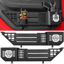 VEILS Front Door Storage Box for Jeep Wrangler JL JLU 4XE (2018-2025) & Gladiator JT (2020-2025) Accessories, Fits Manual/Power Seats, Heavy-Duty Metal Door Pockets Organizer 2PCS, Black