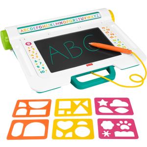 Fisher-Price Preschool Toy Learn & Doodle Desk Mess-Free Writing & Drawing Tablet with LCD Screen for Travel Creative Play Kids Ages 3+ Years