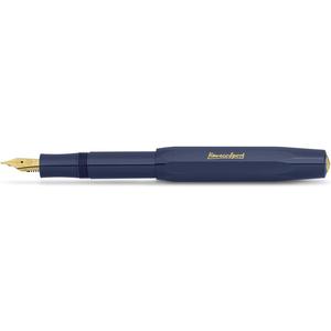 Kaweco CLASSIC SPORT Fountain Pen Navy Blue with 23 Carat Gold-Plated Steel Nib and Iridium Tip for Ink Cartridges I Sport Fountain Pen 13 cm I Nib: F (Fine)