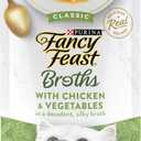 Purina Fancy Feast Broths Classic With Chicken and Vegetables Lickable Wet Cat Food Broth Topper, Pack of 16, 1.4 oz Pouches (EXP 04/30/28)