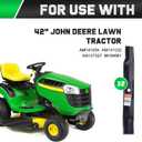 Grasscool AM141034 42 inch Mower Blades for JD D130 D110 D105 D125 X300 Z225 LA135 Z235 42" Deck Lawn Tractor Replace AM137327 AM141032 (2 Pack)