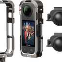 Metal Protective Case for Insta360 X5 Accessories, Insta 360 X5 Multifunction Utility Frame Stronger Construction Aluminum Cage with Quick-Release Safety Lock, Various Expansion Mounts