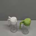 TrendPlain 16oz/470ml Glass Olive Oil Sprayer for Cooking  2 in 1 Olive Oil Dispenser Bottle for Kitchen Gadgets and Air Fryer Accessories, Salad, BBQ - White & Green