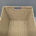 12x12x12in Wicker Storage Baskets for Shelves, Set of 2 Hand-Woven Paper Rope Wicker Basket,Foldable Cube Storage Bins, Natural Color Storage Cubes, Square Baskets for Organizing Decor