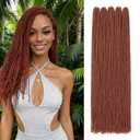 GUOHUI Micro Faux Locs Crochet Hair, 36 Inch 5 Packs Color Copper Red DIY Braids Straight Styles (36",350)