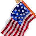 Blown Glass American Flag Ornament and Patriotic Santa Christmas Ornaments for Christmas Tree