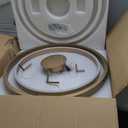 LED Ring Chandelier Brass Gold Chandelier Dimmable Round Foyer Chandeliers Light Modern Circular Chandeliers for Dining Room Entry Bedroom Office Living Room, 24in