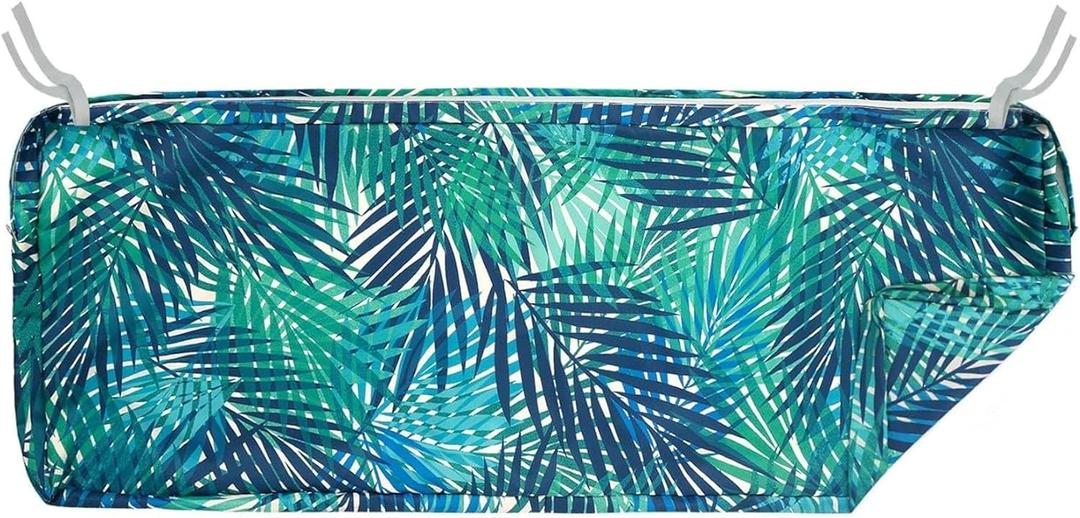 NettyPro Patio Bench Swing Cushion Cover Water Resistant UV Protection Outdoor Furniture Loveseat Cushion Slipcover with Zipper, Replacement Cover Only, 59 x 18 x 3 Inch (Tropical Leaf)