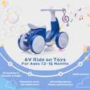JoyRydz 6V Electric Baby Balance Bike with Bubble Machine,4 in 1 Toddler Balance Bike w/Remote Control for 1 Year Old Boys Girls Kids Bubble Bike Ride on Toys w/Powered Motor,Music,LED Lights (Blue)