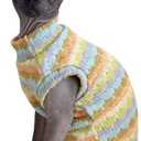 Sphynx Cat Clothes Hairless Cat Vest Elastic Cat Sweater Outfit, Pet Clothes for Sphynx Cat Coat for Cats and Small Dogs Apparel, Hairless cat Shirts Sweaters (Cyan Chestnut, X-Large)