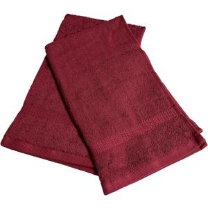 2 Pack Hand Towels Full Terry Premium Plus,100% Cotton, Size 16x27, Ideal for Salons, Spas, Sports, Teams, Home (Burgundy)